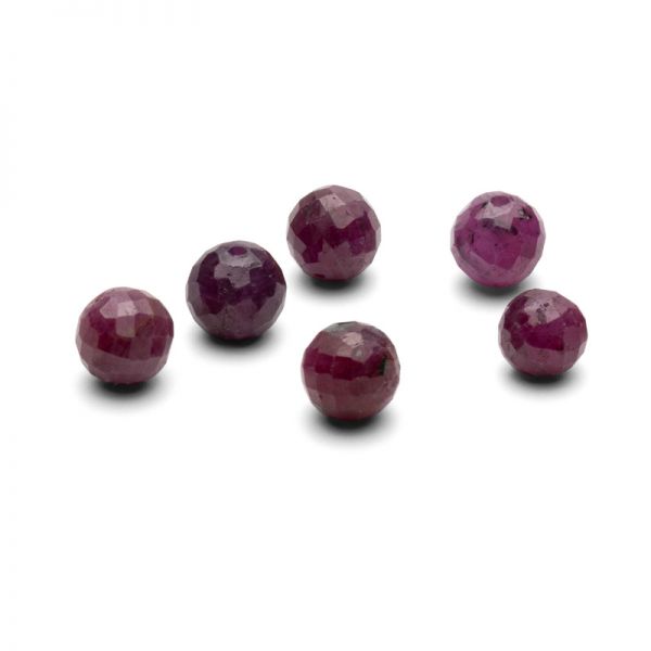 Ruby, GAVBARI gemstone bead, 6 MM pass-through bead