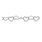 Chain metre - Heart type, AG 925 silver