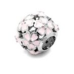 Decorative beads - flower with zirconia, AG 925 silver