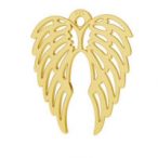 Openwork pendant - angel wings, gold-plated