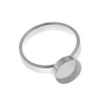 Ring size L - round resin bowl, AG 925 silver