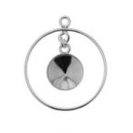 Pendant - base for Rivoli, suspended in a circle, silver AG 925