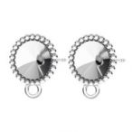 Stud earring - base for Rivoli with a ring for suspension, silver AG 925