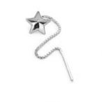 Threaded earring - base for Star Fancy Stone, AG 925 silver